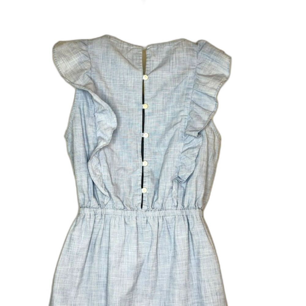 MADEWELL BELLFLOWER CHAMBRAY BLUE RUFFLE DRESS SIZE 00 NWOT - Picture 10 of 11